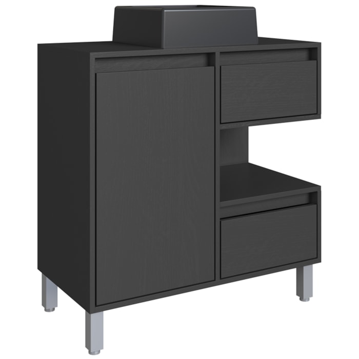 Gabinete 80 cm Cuba Preta BL2001 Grafite FAEM