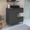 Gabinete 80 cm Cuba Preta BL2001 Grafite FAEM