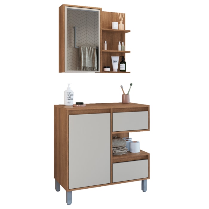 Gabinete 80 cm e Espelheira CJ2001 Mell Arenas FAEM