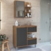 Gabinete 80 cm e Espelheira CJ2001 Mell Grafite FAEM