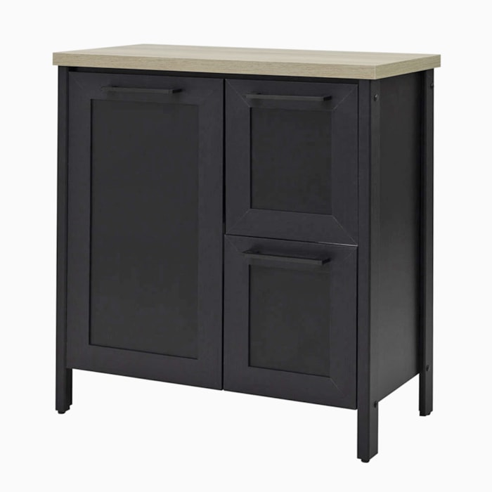 Gabinete Banheiro Com Tampo 1 Pt 2 Gv 79 cm BN01 Preto Dtall