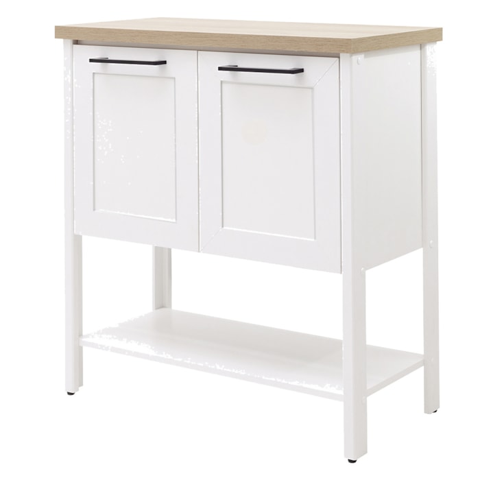 Gabinete Banheiro Com Tampo 2 Portas 79 cm BN02 Branco Dtall