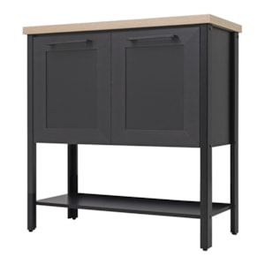 Gabinete Banheiro Com Tampo 2 Portas 79 cm BN02 Preto Dtall