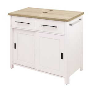 Gabinete Banheiro Com Tampo 2 Pt 2 Gv 85 cm BN04 Branco Dtall