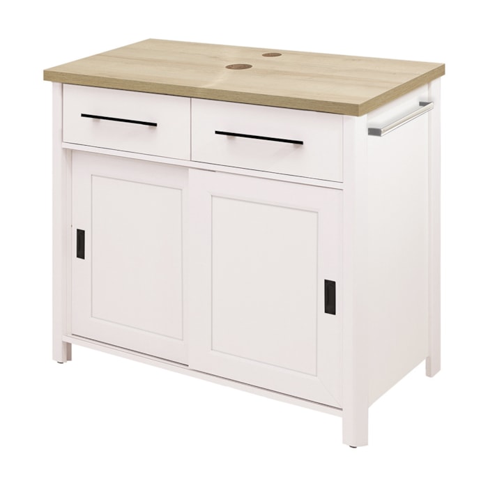 Gabinete Banheiro Com Tampo 2 Pt 2 Gv 85 cm BN04 Branco Dtall