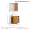 Gabinete Banheiro Espelheira E Cuba Branca 60 cm Titan Naturalle Branco BECHARA