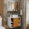 Gabinete Banheiro Espelheira E Cuba Branca 60 cm Titan Naturalle Branco BECHARA