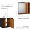 Gabinete Banheiro Espelheira E Cuba Branca 60 cm Titan Naturalle Preto BECHARA