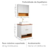 Gabinete Banheiro Espelheira E Cuba Branca Orion Naturalle Branco BECHARA