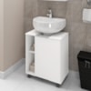 Gabinete Banheiro Pia de Coluna Pequin 56 cm Branco BECHARA