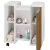 Gabinete Banheiro Pia de Coluna Pequin 56 cm Branco Ripado BECHARA