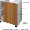 Gabinete Banheiro Pia de Coluna Pequin 56 cm Branco Ripado BECHARA