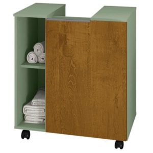 Gabinete Banheiro Pia de Coluna Pequin 56 cm Pistache Naturalle BECHARA