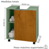 Gabinete Banheiro Pia de Coluna Pequin 56 cm Pistache Naturalle BECHARA