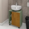 Gabinete Banheiro Pia de Coluna Pequin 56 cm Pistache Naturalle BECHARA