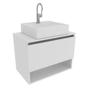 Gabinete Com Cuba Para Banheiro BN3600x06 Branco Tecno Mobili Gabinete Com Cuba Para Banheiro BN3600x06 Branco Tecno Mobili