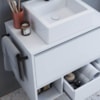 Gabinete De Banheiro Com Cuba 01 Porta 60cm Branco PRODDY