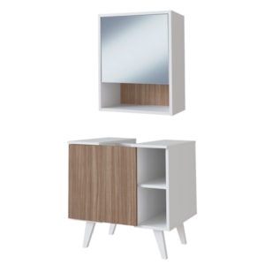 Gabinete e Armario Com Espelho Para Banheiro B95 Branco Montana NOVAM Gabinete e Armario Com Espelho Para Banheiro B95 Branco Montana NOVAM