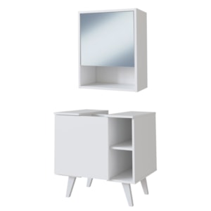 Gabinete e Armario Com Espelho Para Banheiro B95 Branco NOVAM Gabinete e Armario Com Espelho Para Banheiro B95 Branco NOVAM