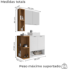 Gabinete Espelheira E Cuba Branca 70 cm Ibiza Branco Naturalle BECHARA