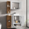 Gabinete Espelheira E Cuba Branca 70 cm Ibiza Branco Naturalle BECHARA