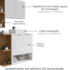 Gabinete Espelheira E Cuba Branca 70 cm Ibiza Branco Naturalle BECHARA