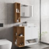 Gabinete Espelheira E Cuba Branca 70 cm Ibiza Branco Naturalle BECHARA