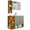 Gabinete Espelheira E Cuba Branca 70 cm Ibiza Pistache Naturalle BECHARA