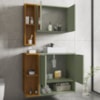 Gabinete Espelheira E Cuba Branca 70 cm Ibiza Pistache Naturalle BECHARA