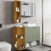 Gabinete Espelheira E Cuba Branca 70 cm Ibiza Pistache Naturalle BECHARA