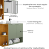Gabinete Espelheira E Cuba Branca 70 cm Ibiza Pistache Naturalle BECHARA