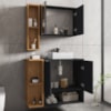 Gabinete Espelheira E Cuba Branca 70 cm Ibiza Preto Fosco Naturalle BECHARA