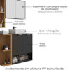 Gabinete Espelheira E Cuba Branca 70 cm Ibiza Preto Fosco Naturalle BECHARA