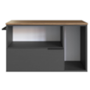 Gabinete Para Banheiro 02 Portas 01 Gaveta 80cm Mel Grafite PRODDY