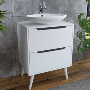 Gabinete Para Banheiro 60 cm Com 2 Gavetas BN3639 Branco Tecno Mobili