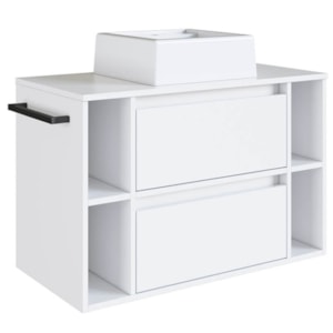 Gabinete Para Banheiro Com Cuba 01 GAV 80cm Branco PRODDY