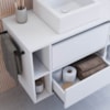 Gabinete Para Banheiro Com Cuba 01 GAV 80cm Branco PRODDY