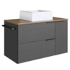 Gabinete Para Banheiro Com Cuba 01 GAV 80cm Mel Grafite PRODDY
