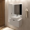 Gabinete Para Cuba De Banheiro Com Espelho BN3604 Branco Tecno Mobili