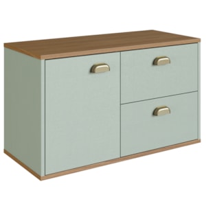 Gabinete Suspenso 01 Porta 2 Gavetas 80 cm MDF Livia Freijo Moscatel FAEM