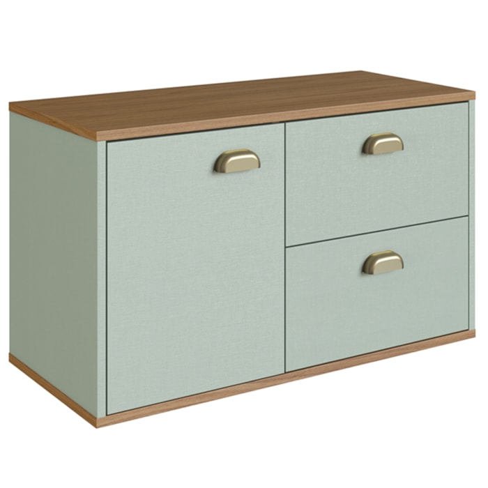 Gabinete Suspenso 01 Porta 2 Gavetas 80 cm MDF Livia Freijo Moscatel FAEM