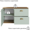 Gabinete Suspenso 01 Porta 2 Gavetas 80 cm MDF Livia Freijo Moscatel FAEM