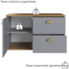 Gabinete Suspenso 01 Porta 2 Gavetas 80 cm MDF Livia Freijo Urbi FAEM
