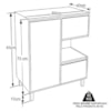 Gabinete Suspenso 1 Porta e 2 Gavetas 80 cm BL2001 Grafite FAEM