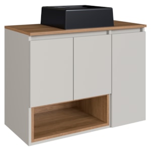 Gabinete Suspenso 80 cm Com Cuba Preta BL9220 Mell Arenas FAEM Gabinete Suspenso 80 cm Com Cuba Preta BL9220 Mell Arenas FAEM