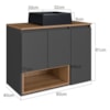 Gabinete Suspenso 80 cm Com Cuba Preta BL9220 Mell Grafite FAEM