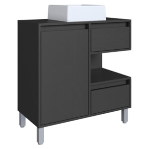 Gabinete Suspenso 80 cm Cuba Branca BL2001 Grafite FAEM Gabinete Suspenso 80 cm Cuba Branca BL2001 Grafite FAEM