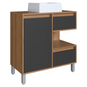 Gabinete Suspenso 80 cm Cuba Branca BL2001 Mell Grafite FAEM Gabinete Suspenso 80 cm Cuba Branca BL2001 Mell Grafite FAEM