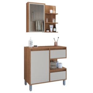 Gabinete Suspenso 80 cm e Espelheira CJ2001 Mell Arenas FAEM Gabinete Suspenso 80 cm e Espelheira CJ2001 Mell Arenas FAEM