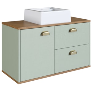 Gabinete Suspenso 80 cm MDF Cuba Branca Livia Freijo Moscatel FAEM